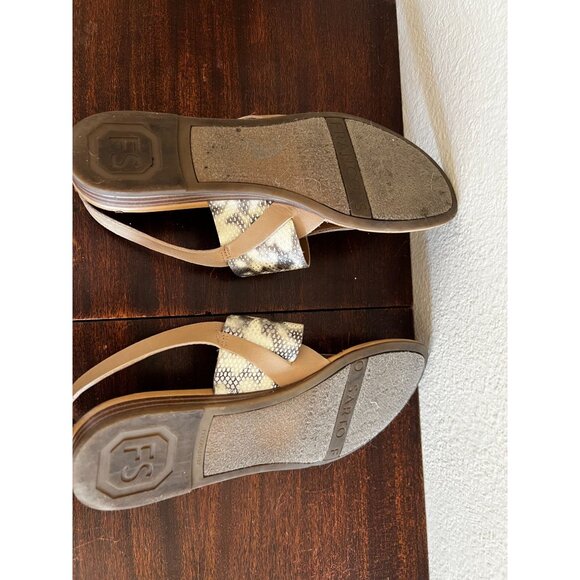 Franco Sarto Womens Snakeskin Print Sandals 9M Slingback Buckle Strap Open Toe D - Picture 9 of 10